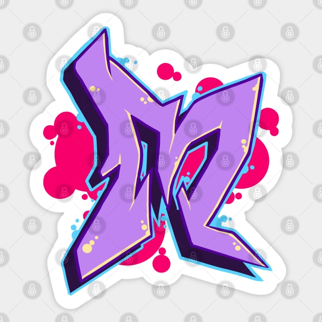 Letter M Graffiti Street Art Style Graffiti Letter Sticker
